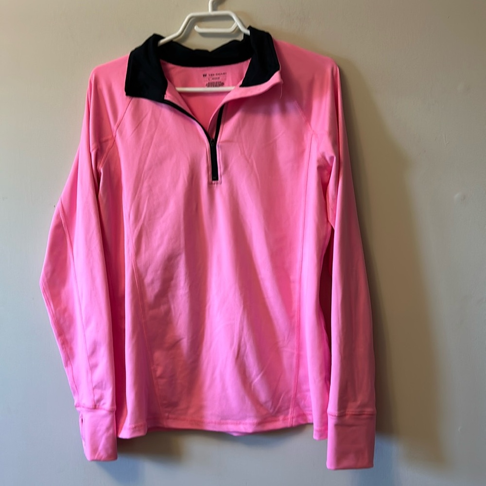Tek Gear long sleeved pink pullover like new w/o tags size large zip fro…